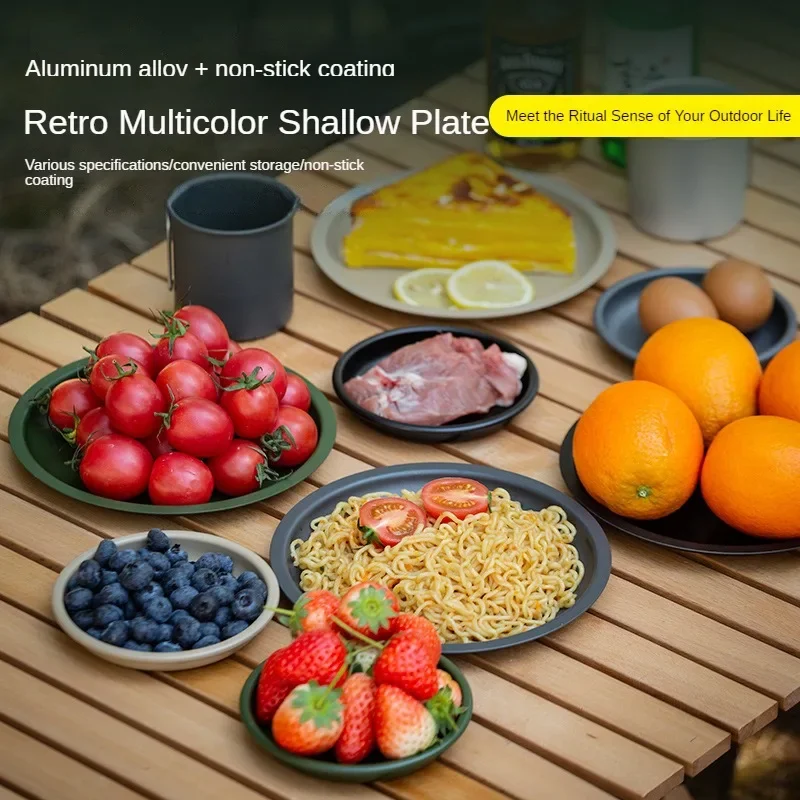 Aluminum Alloy Dining Dish Outdoor Camping Picnic Tray Dirt Proof Kitchen Bar Tableware Fruit Snack Plate Outdoor Tableware 4