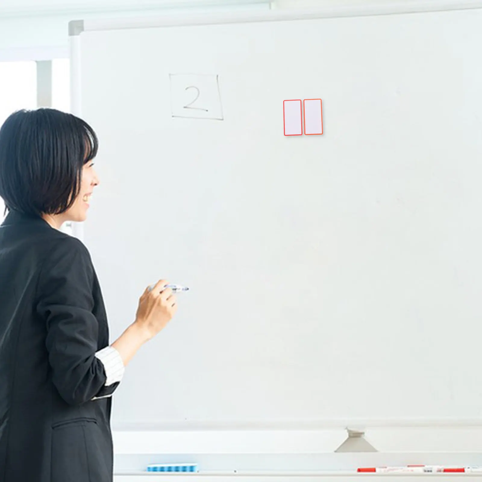 48pcs 자기 지울 수 있는 라벨 폴더 보관함을 위한 재사용 가능한 방수 쓰기 가능 이름표 사무실 홈 드라이 지우기 보드