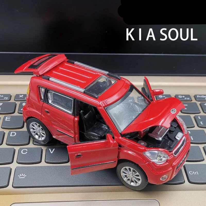 1:32 KIA SOUL Alloy Car Model Diecast Metal Toy Vehicles Car Model High Simulation Sound and Light Collection Childrens Toy Gift 5