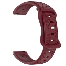 Elegant Silicone Watch Strap - Versatile Design for 18mm width (Wine Red)