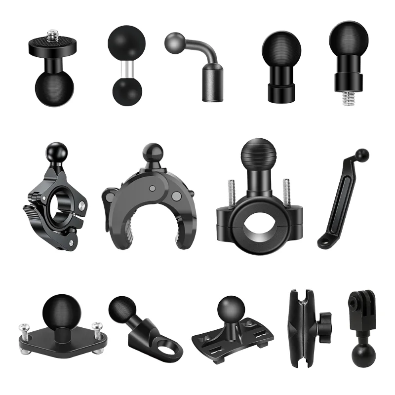 17mm Ball Head Adapter Clip Rearview Mirror Mount For Gopro 10 9 8 Dji