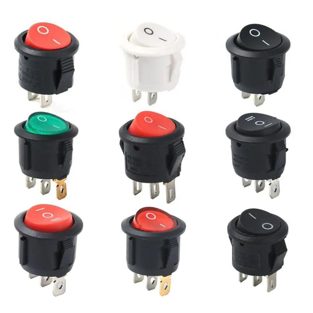 tipo Interruptor Circular do Navio de 100 Peças com o Pino da Lâmpada Kcd1105 segundo e Terceiro Interruptor de Balancim da Engrenagem com Luz