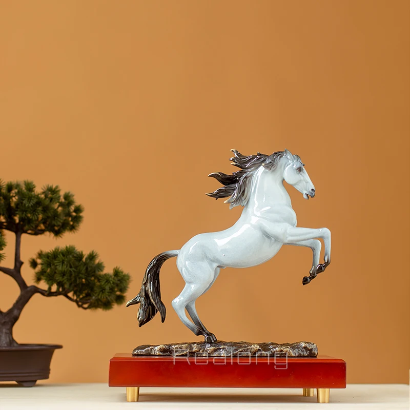 29cm Bronze Jumping Horse Statue Modern Art Bronze Horse Sculpture Luxury Animal Bronze Crafts Home Indoor Decor Tasteful Gifts - Image 6