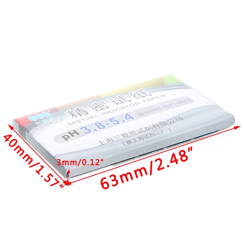 

N0HB 80 Strips PH Диапазон 3,8-5,4 PH Щелочная индикаторная бумага Тест на лакмусовую воду