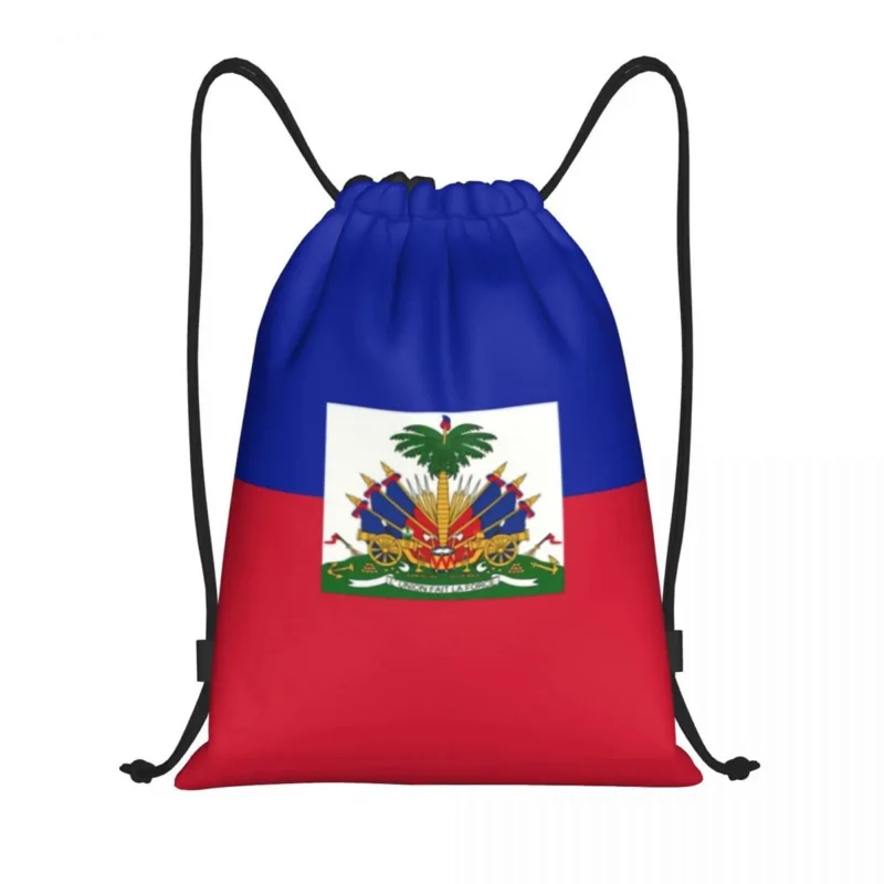 

Custom Flag Of Haiti Drawstring Bag Women Men Lightweight Sports Gym Storage Backpack
