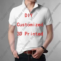 PLstar Cosmos-Polos College en 3D pour hommes, chemise à manches courtes, revers décontracté, motif de conception personnalisé bricolage, mode 1