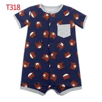 2023 Newborn Baby Girls Rompers Short Sleeved Infant bodysuits pink elephant cats lovely colorful summer cotton kids clothes 2