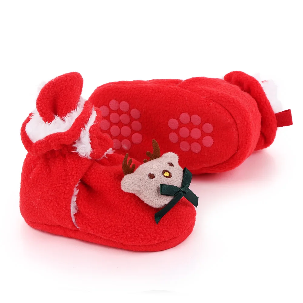 Winter Christmas Snow Boots Cute Cartoon Santa Claus children's Shoes For Baby Boys And Girls Christmas Shoes For 0-18M MR0651