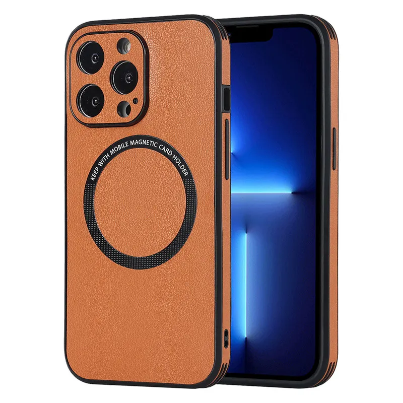 Leather Wireless Charging Case Iphone 14 Pro Leather Case Leather