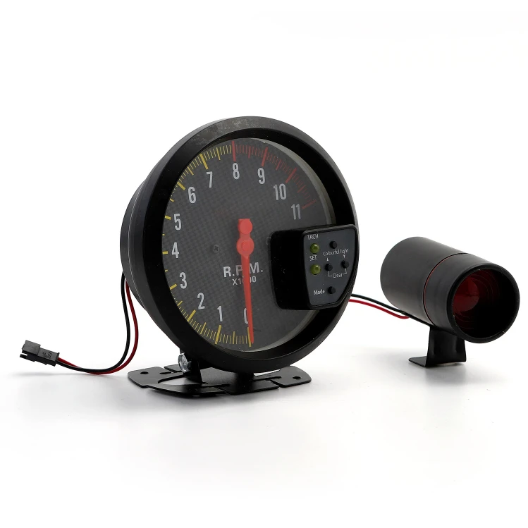 5 Inch Tachometer 11000 RPM Racing Car Gauge with LED Display for 1-8 Cylinder Engine 12V Vehicles High-Performance Tacho Meter