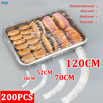 Disposable Kitchen Accessory Food Cover Saver Dust Food Grade Fresh Lids Elastic Plastic Shoe Cover Shower Headgear Bowls Caps 1
