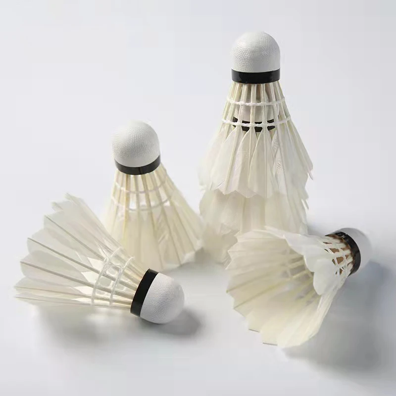 12PCS/Pack Plastic Shuttle Cork Badminton Shuttlecock Badminton Birdies Bedminton Goose Feather Ball Train Accessories