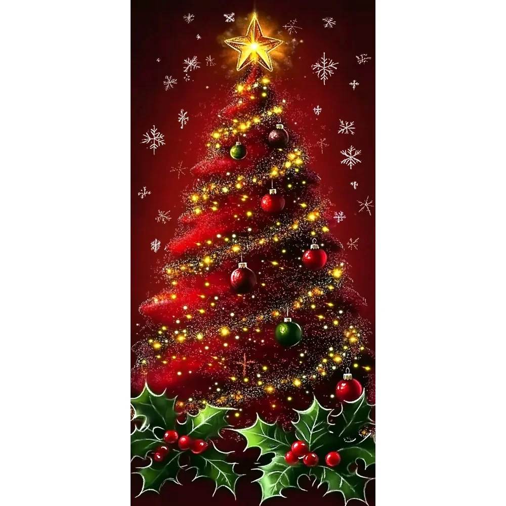 Weihnachten Tür Abdeckung Dekoration Santa Claus Welpen Weihnachtsbaum Bowknot Hintergrund Indoor Outdoor Veranda Banner Party Supplies – Detail 9