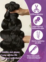 Extensions de cheveux humains indiens vierges non traités, ondulés, double épaisseur, 30 34 pouces, 1 3 4 paquets 3