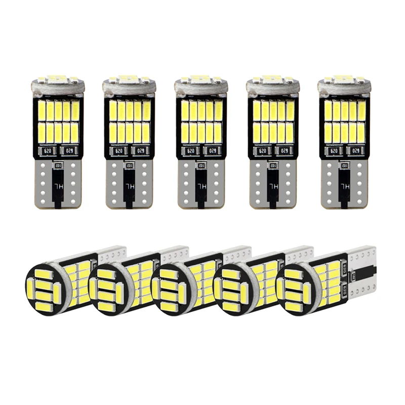 

10Pcs W5W T10 Led Bulbs 4014 26 SMD 6000K 168 194 5w5 Car Interior Lamp Dome Reading Parking Position Signal License Plate Light