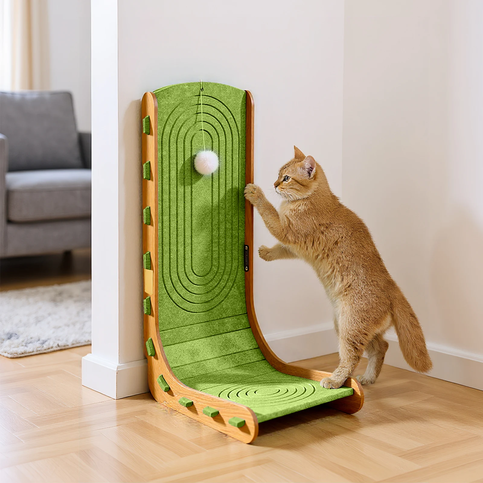 L-Shaped Cat Scratching Board – Wall-Mountable Furniture Protector for Indoor Cats