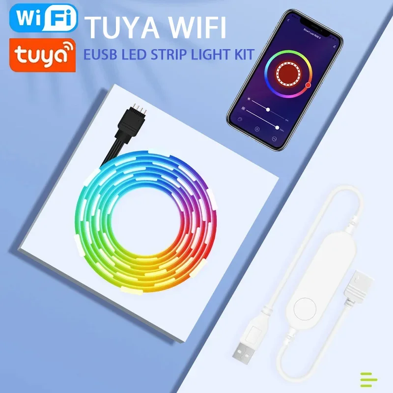 스마트 Zigbee USB Led 조명 Tuya Wifi RGB led 스트립 DC 5V 5050 스마트 Led TV 백라이팅 알렉사 구글 홈 연동