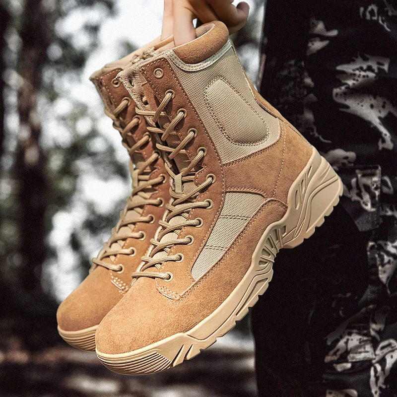 

2023 New Suede Special Forces Combat Boots For Men Non Slip Mountain Combat Outdoor Shoes Tactical Military Male Boots