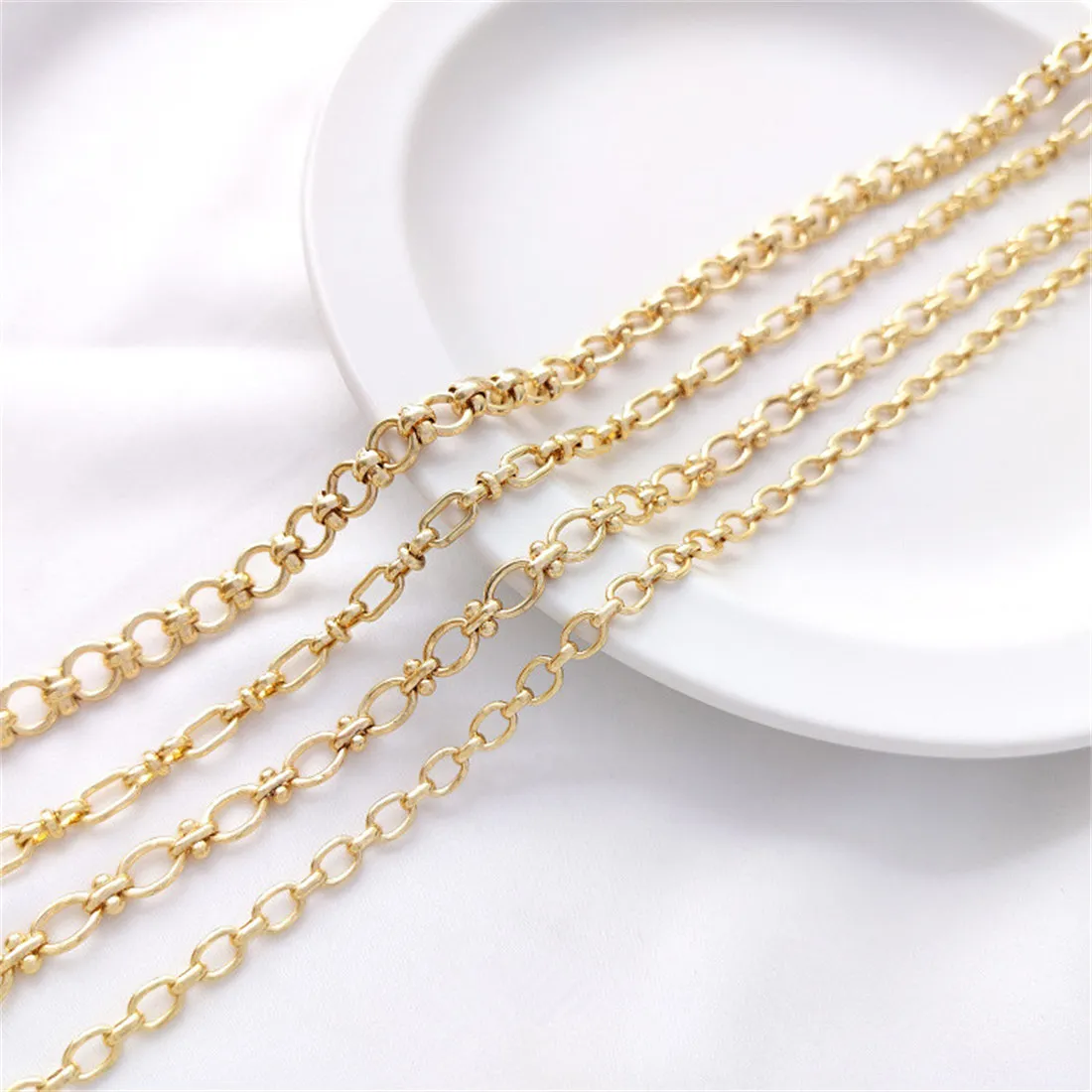 

Handmade Chain 14K Gold-filled Oval Egg-shaped Chain Long O Chain Loose Chain DIY Bracelet Necklace Jewelry Accessories B673