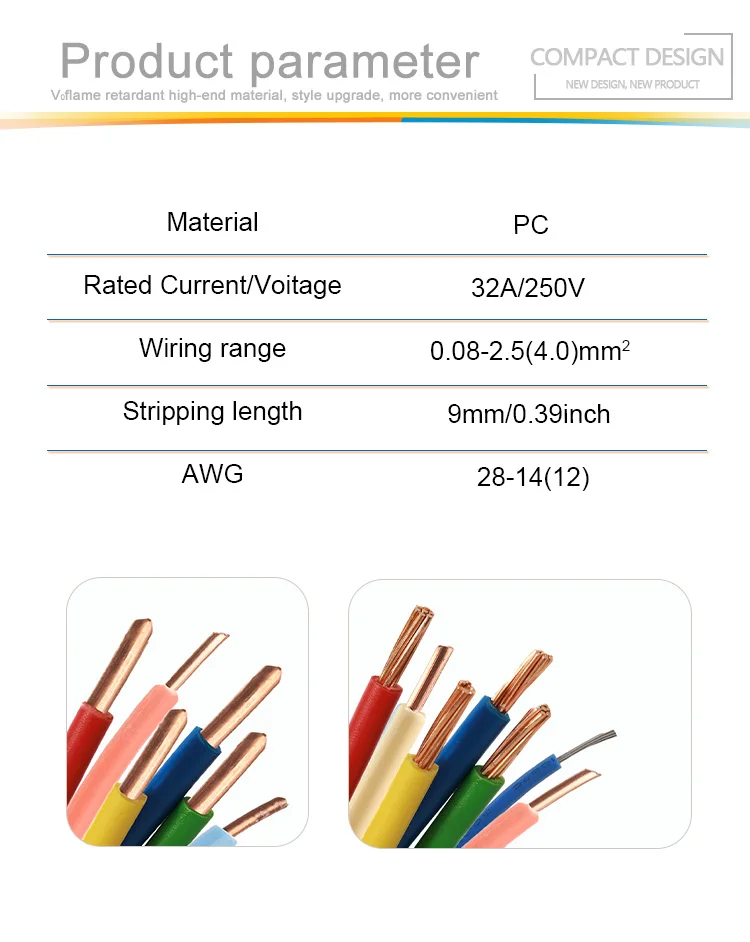 Universal Compact Cable fio Conectores, Primavera Splice,