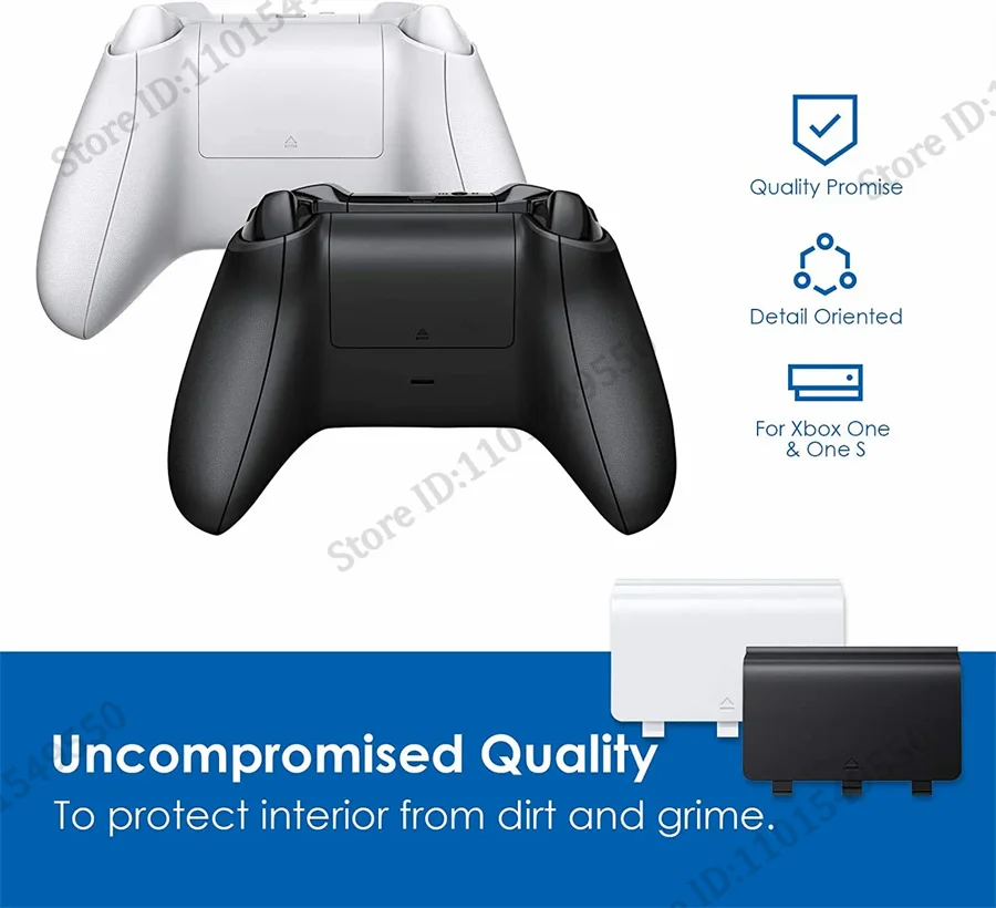 Xbox 시리즈 x s 게임 패드 용 xbox one x s 컨트롤러 용 50Pcs 새 교체 검정색 배터리 커버 캡 도어 백 쉘