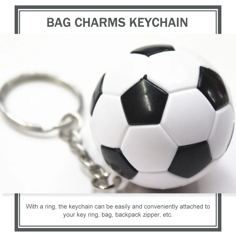 Durable Plastic Soccer Football Keychain Sports Balls Decorative Hanging Pendant Keychains Handbag Charms Car Keyring Backpack