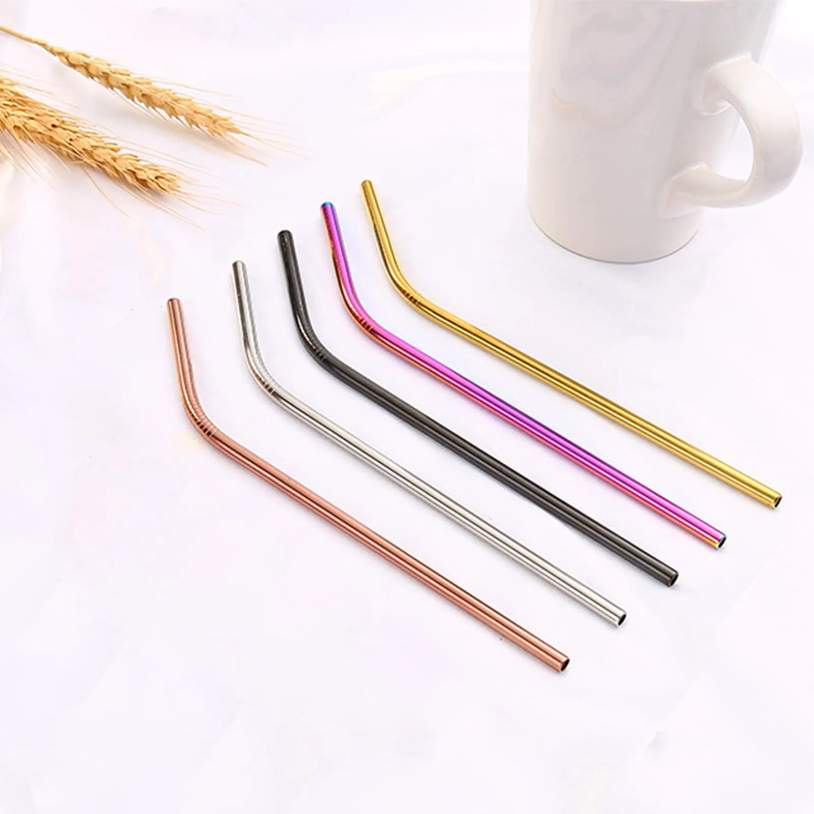 5 Colors Eco-friendly Reusable Metal Max 61% OFF Set Straws St 304 Portland Mall Stainless