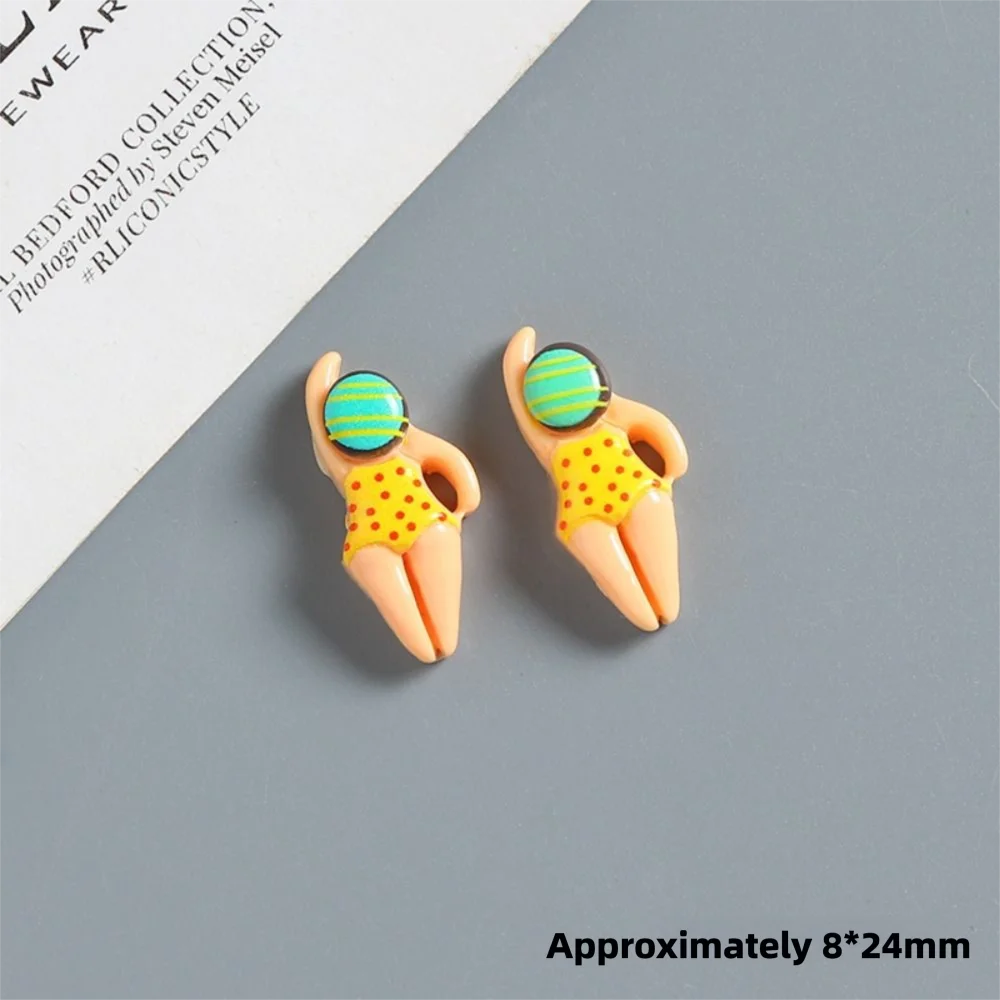 1/6 pcs New Funny Design Resin Shoes Ornaments Colorful Swimming Sandals Shoes Decoration Kawaii Cartoon Charms Boys