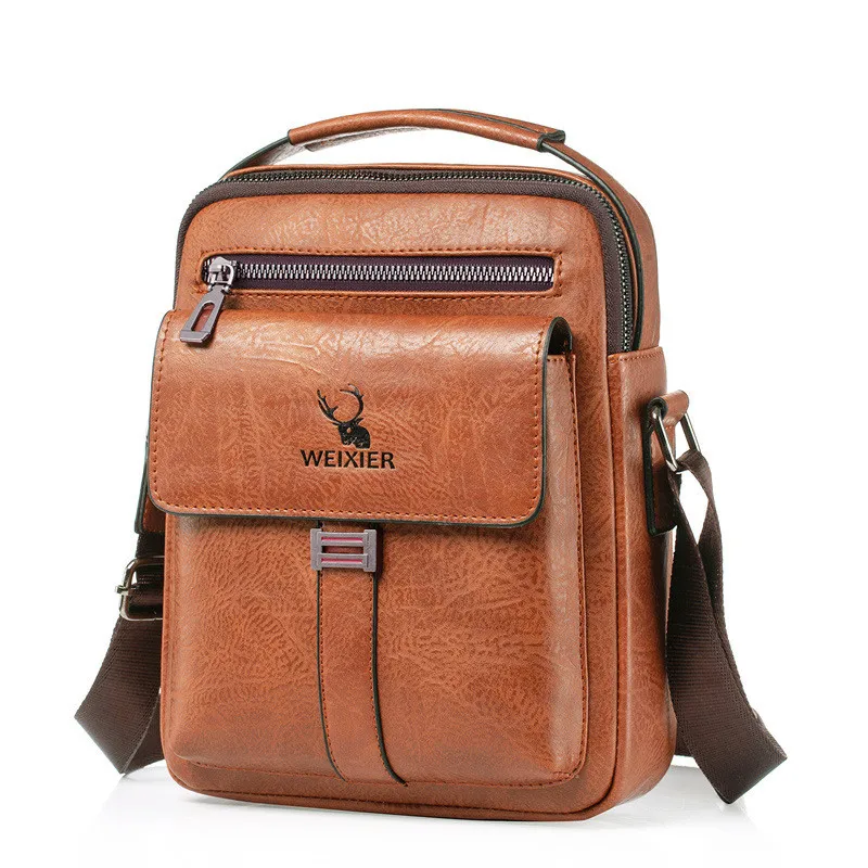 

Men's Messenger Bag Genuine Leather Retro Men's Shoulder Bag Waterproof Carry-on Bag Small Computer Bag Men's Backpack Handbag