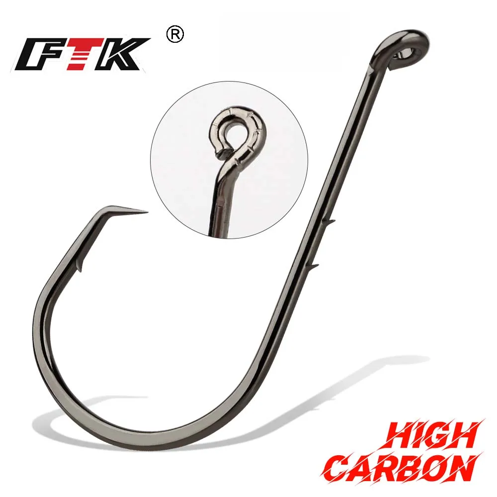 FTK 8/0# Octopus Offset Sport Circle Fishing Hook Carp Fishhook Jig Big Barbed FishHook High Carbon Steel Fishing Hook for Carp