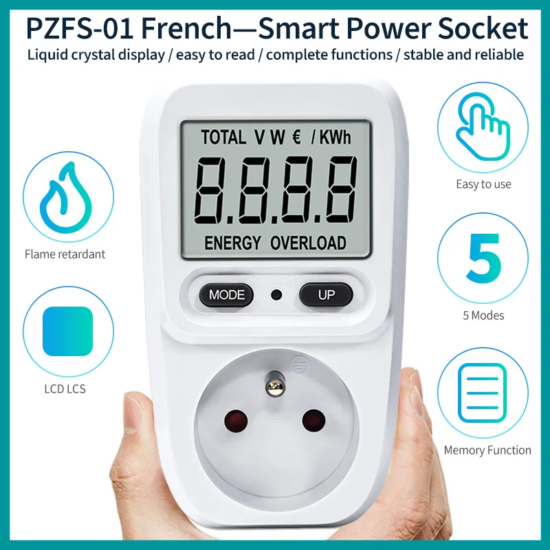 Misurazione Consumo Elettrico, Misuratore Di Potenza, Wattmetro Presa - Foto 4