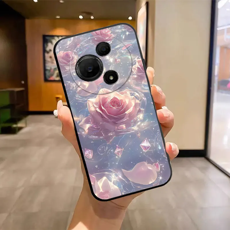 Soft Silicone Bumper Phone Case with Flower Butterfly Marble Design