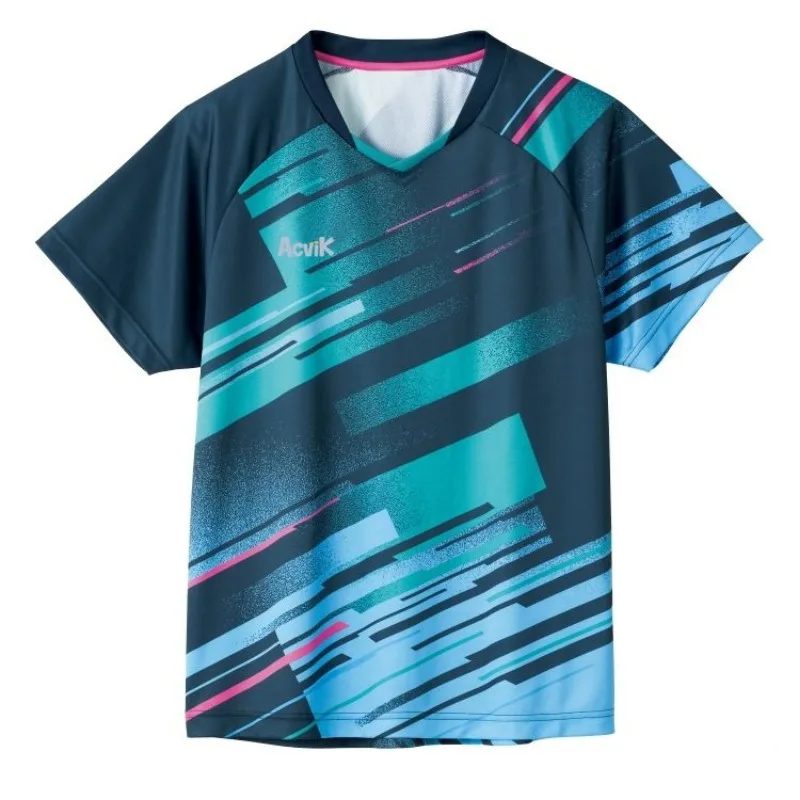 Unisex Table Tennis Uniform Sweat Absorbing Quick Drying Printed Sports Short Sleeves
