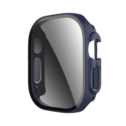 Premium Privacy Tempered Glass Case for Apple Watch - Anti - Spy Screen Protector Cover Accessories (Midnight Blue 06)