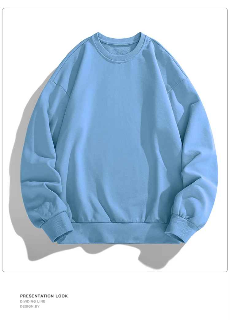 2026 Spring Autumn Men's Solid Color Sweatshirt Round Neck Pullover Men Clothing Harajuku Streetwear Sweatshirt Basic Hoodies
