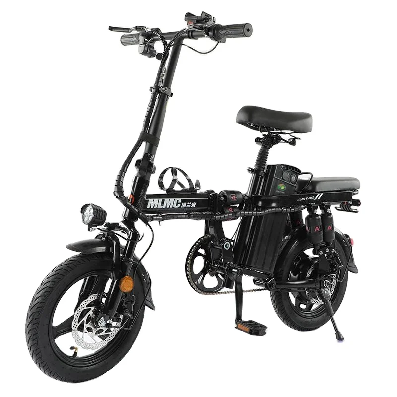 48V Electric Bike Foldable Hybrid City Road Bicycle Steel Frame With Lithium Battery Power Supply