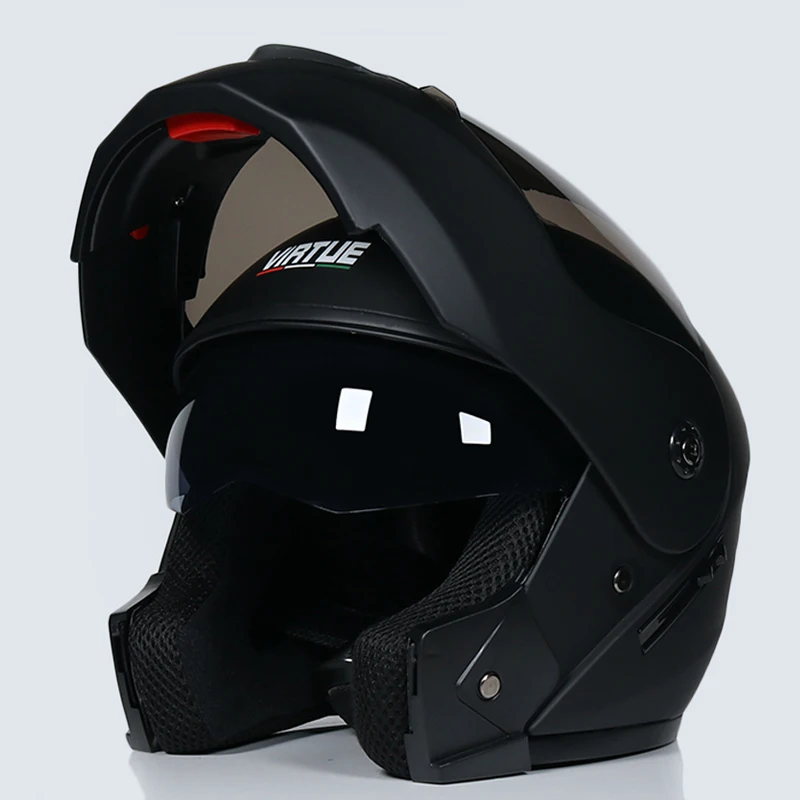 Casque de moto à double objectif, complet, pour la course de descente