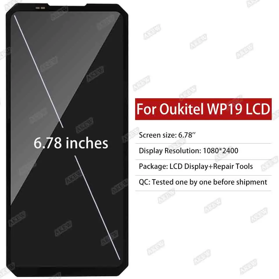 OUKITEL WP19 LCD 디스플레이 터치 패널 화면 용 새 원본 100% 테스트 Oukitel WP19 디지타이저 어셈블리 센서 교체 부품