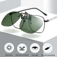 Metal Clip Clip-On Polarized Sunglasses Convenient Rimless Flip-up Sun Glasses for Prescription Glasses UV400 Polygonal Shades 2