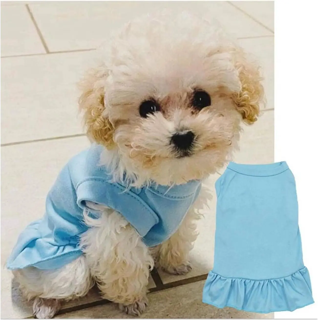 Pet Dress Pet Dog Clothes Pet Cat Dog Mini Skirt Summer Dress Sleeveless Solid Color Fashion Pet Dress Soft Breathable Ruffle Tutu Skirt