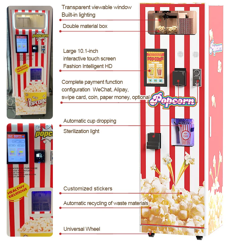 Professional Commercial High Quality Popcorn Vending Machine Caramel  Automatic Machine A Popcorn Making Machine 3