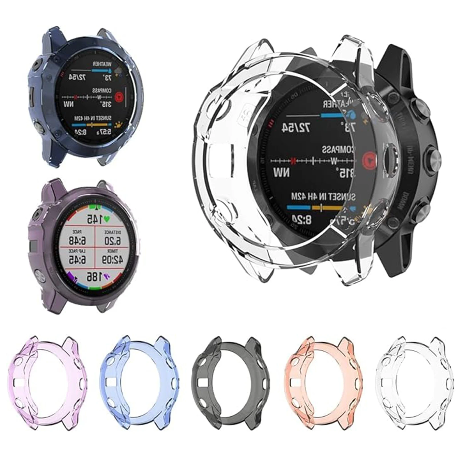 Clear TPU Screen Protector Cover - Premium Protective Watch Case Bumper Shell