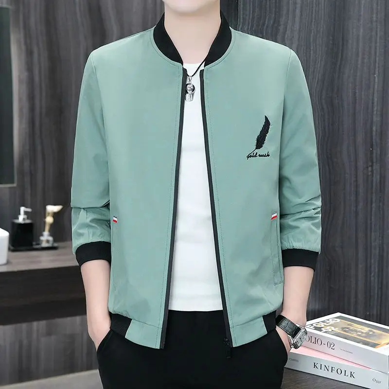Fashion Loose Zipper Spliced Pockets Embroidery Coats Men's Clothing 2023 Autumn New Casual Tops Long Sleeve All-match Jackets