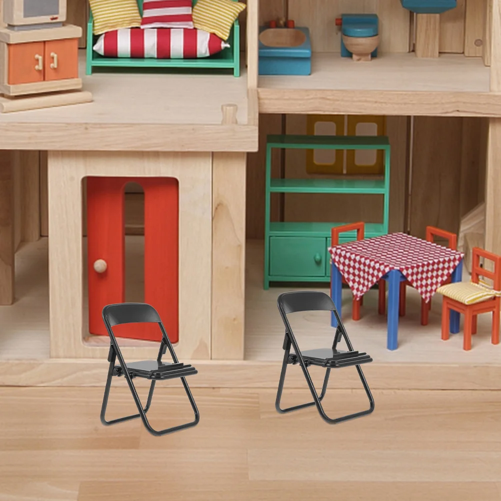 

9 Pcs Chair Shaped Mobile Phone Holder Bracket Desktop Mini Folding Folding Chair Miniature Model Cellphone Stand Furniture