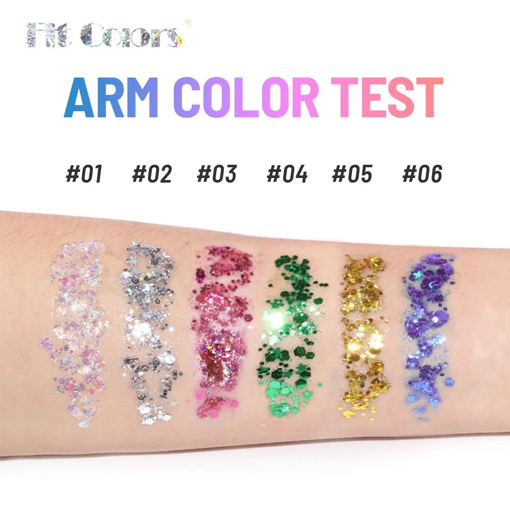 Blue Purple Eye Glitter Sequin Gel Nail Hair Body Face Stickers Gel Art Loose Sequins Cream Diamond Festival Makeup With Spoon 5