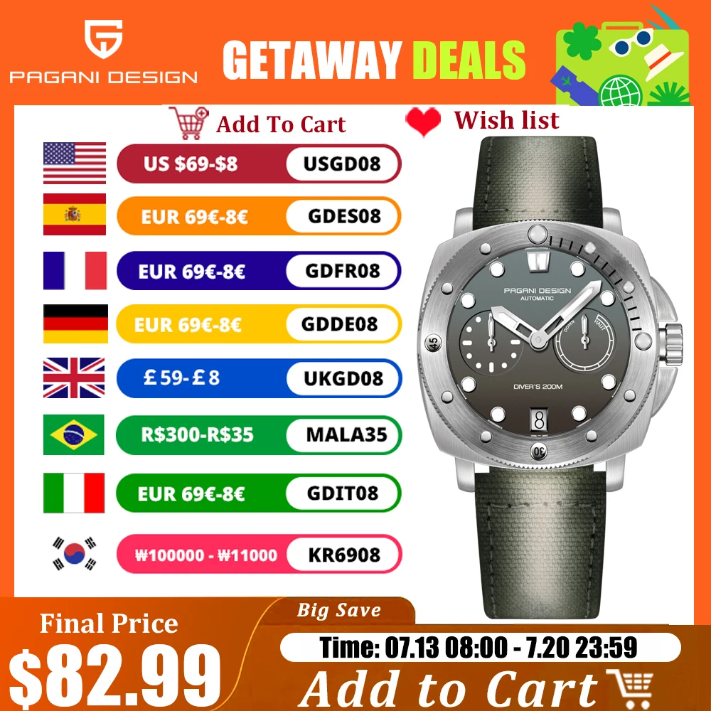 

PAGANI DESIGN 2023 New Mens Mechanical Watches Top Luxury Automatic Watch For Men Waterproof Sapphire Mirror Sports Reloj Hombre