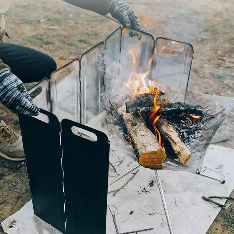Bruciatore per fornello da Campeggio Pieghevole Mini Potente Potenza di Fuoco con Accensione Piezoelettrica Fornello per Cucinare all'aperto
