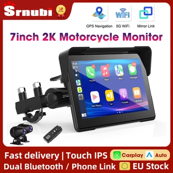 Navigazione GPS DVR per moto Carplay portatile da 5/7 pollici Display IPS impermeabile IPX7 per CarPlay wireless Android Auto