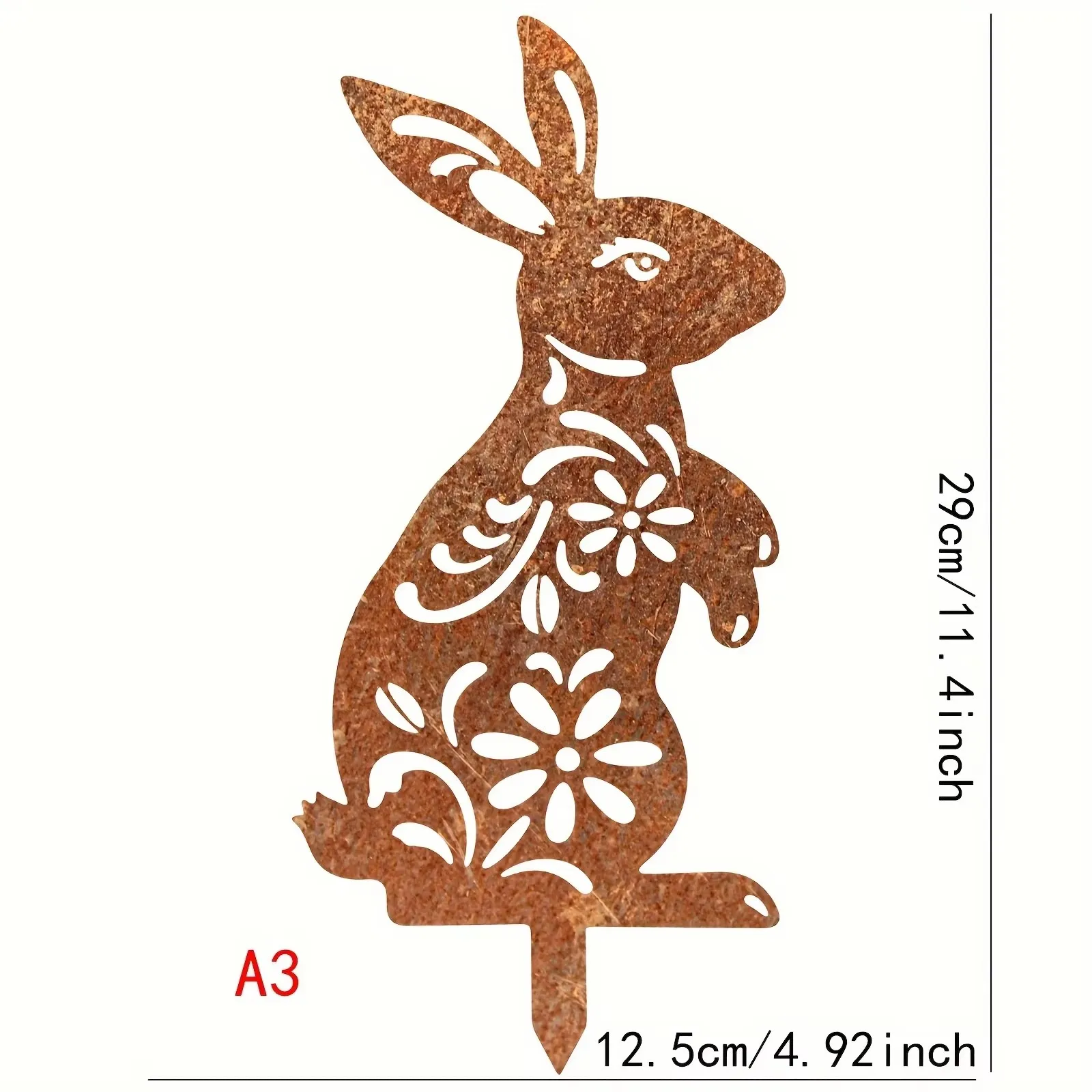 Charming Rustic Rabbit Metal Garden Stake, Decorative Silhouette for Outdoor Farmhouse Yard Art