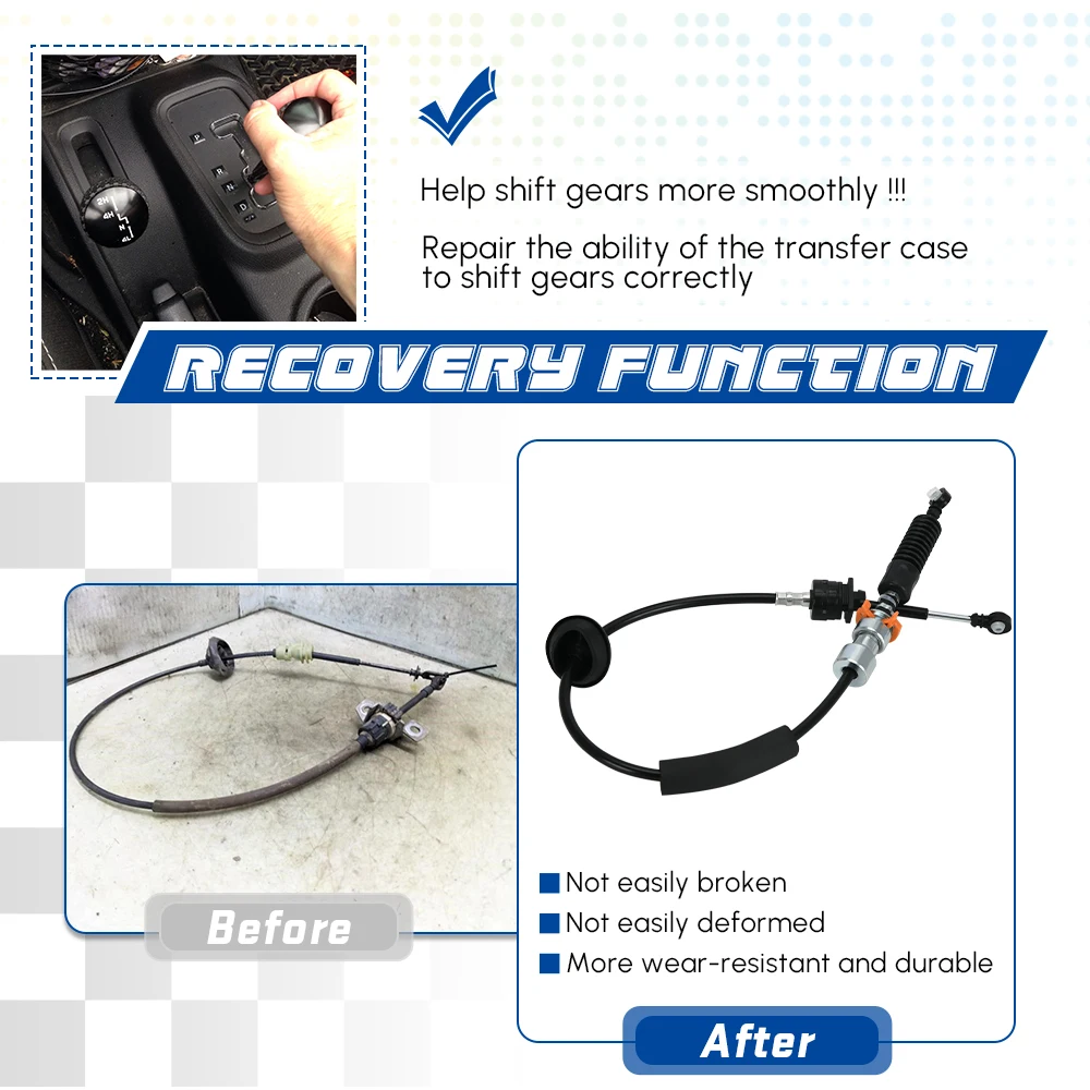 52126222AA Transfer Case Shift Cable Replacement For 2007- Jeep Wrangler JK 3.6L 3.8L V6 52126222AD 52126222AE